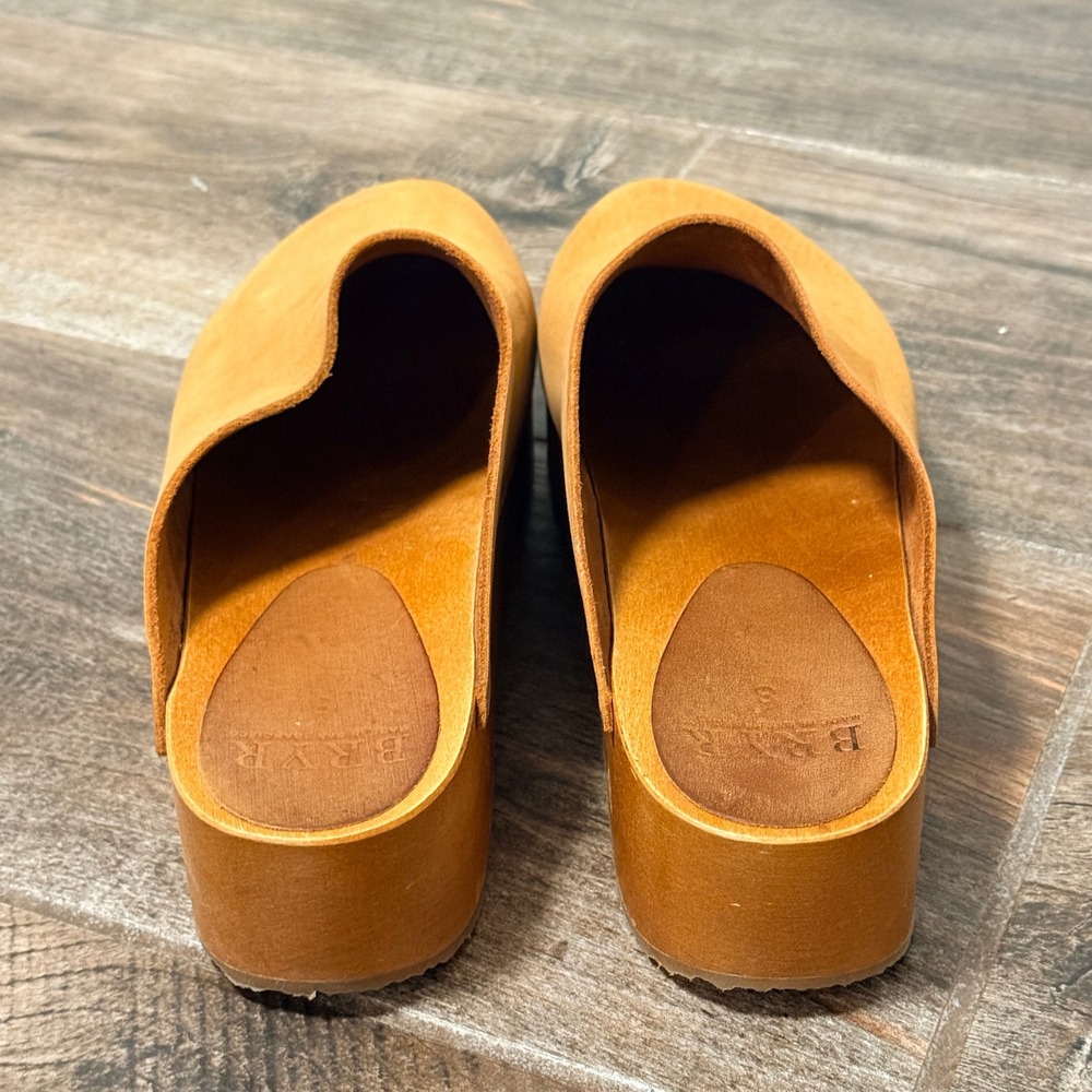 Bryr Women The Bean Leather Platform Wood Clog,Tan Whiskey, 8 - Picture 6 of 9